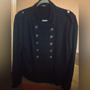 Express Black Utility Jacket with Military Inspiration